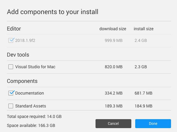 Unity Hub Components Floater