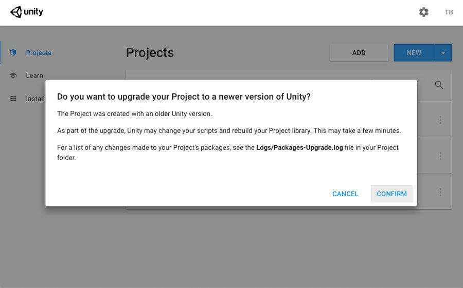 Unity Project Upgrade